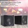 Pyle 3'' 100 Watt Black Mini Cube Bookshelf Speaker In Black (Pair) PCB3BK